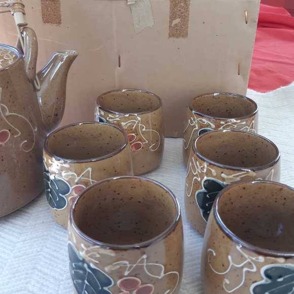 traditional Japanese tea service Set 7 pieces col - Picture 2 of 7